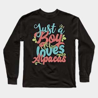 Just A Boy Who Loves Alpacas - Farmers Gift product Long Sleeve T-Shirt